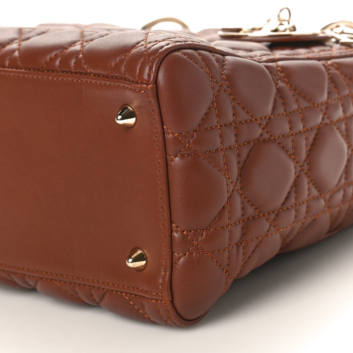 Lambskin Cannage Medium Lady Dior Brown