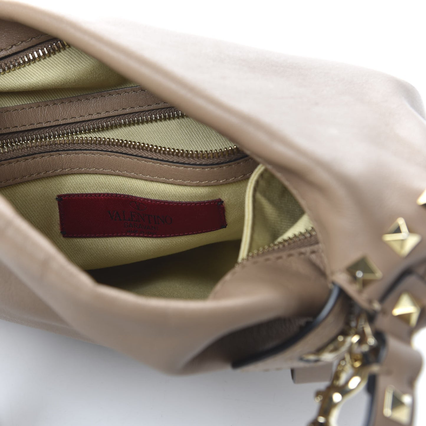 Vitello Rockstud Hobo Beige