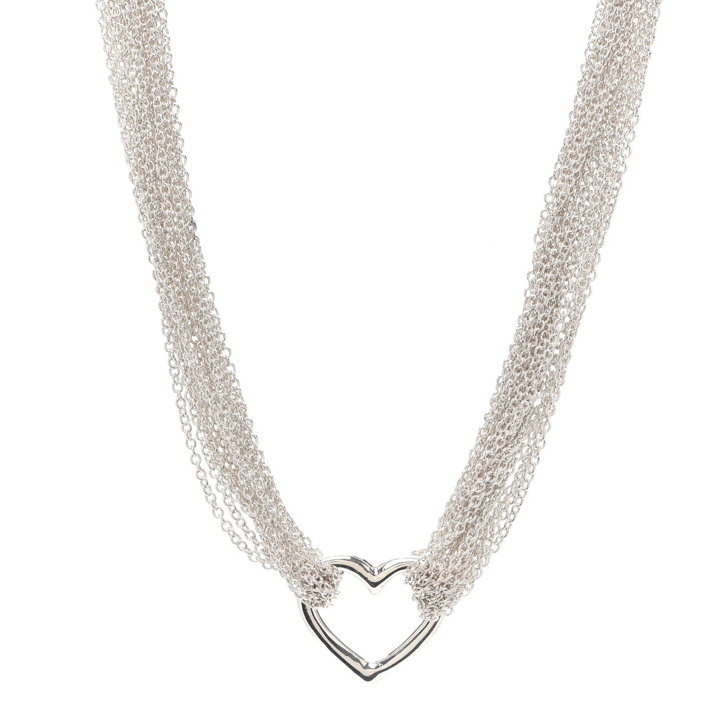 Sterling Silver Heart Multi Chain Toggle Necklace
