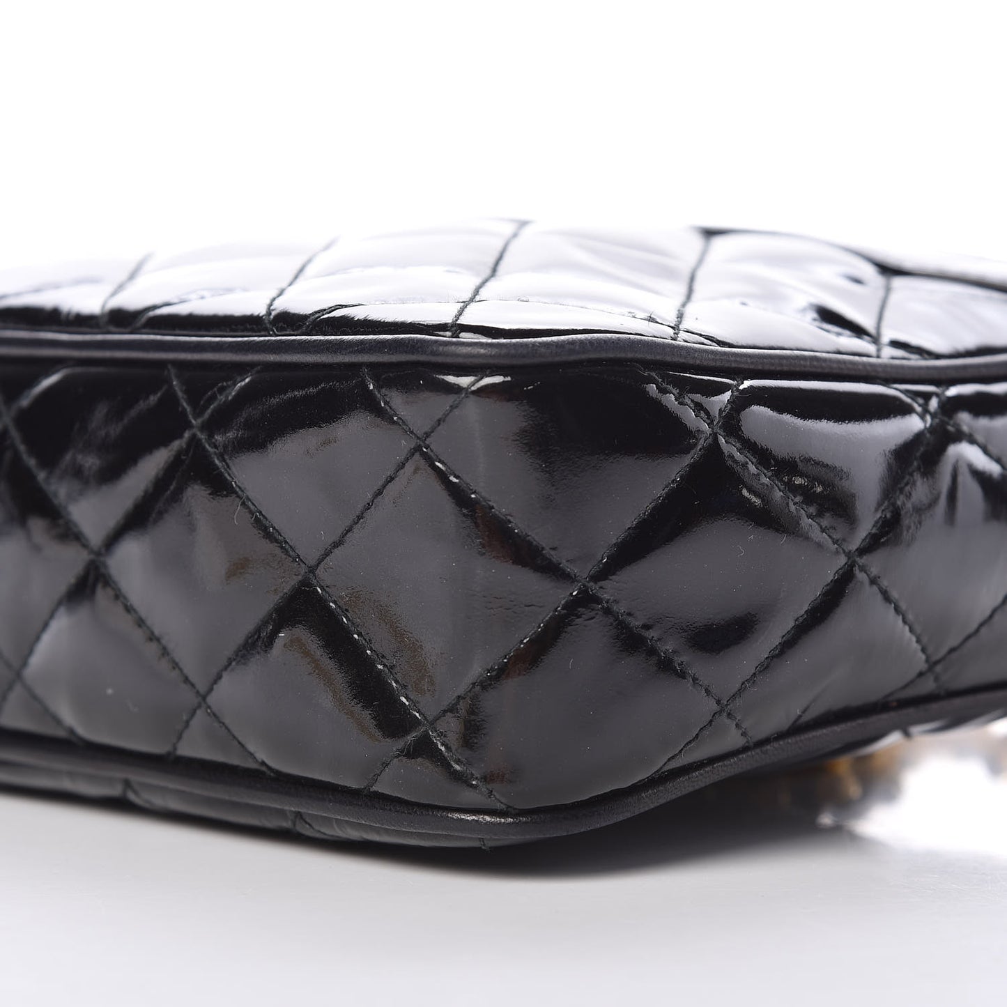 Patent Quilted Tassel Camera Case Black
