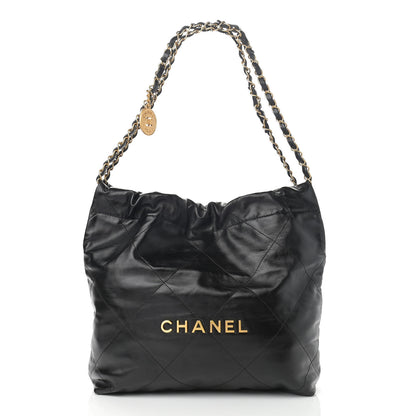 Chanel Shiny Calfskin Quilted Small Chanel 22 Black 3 of 11