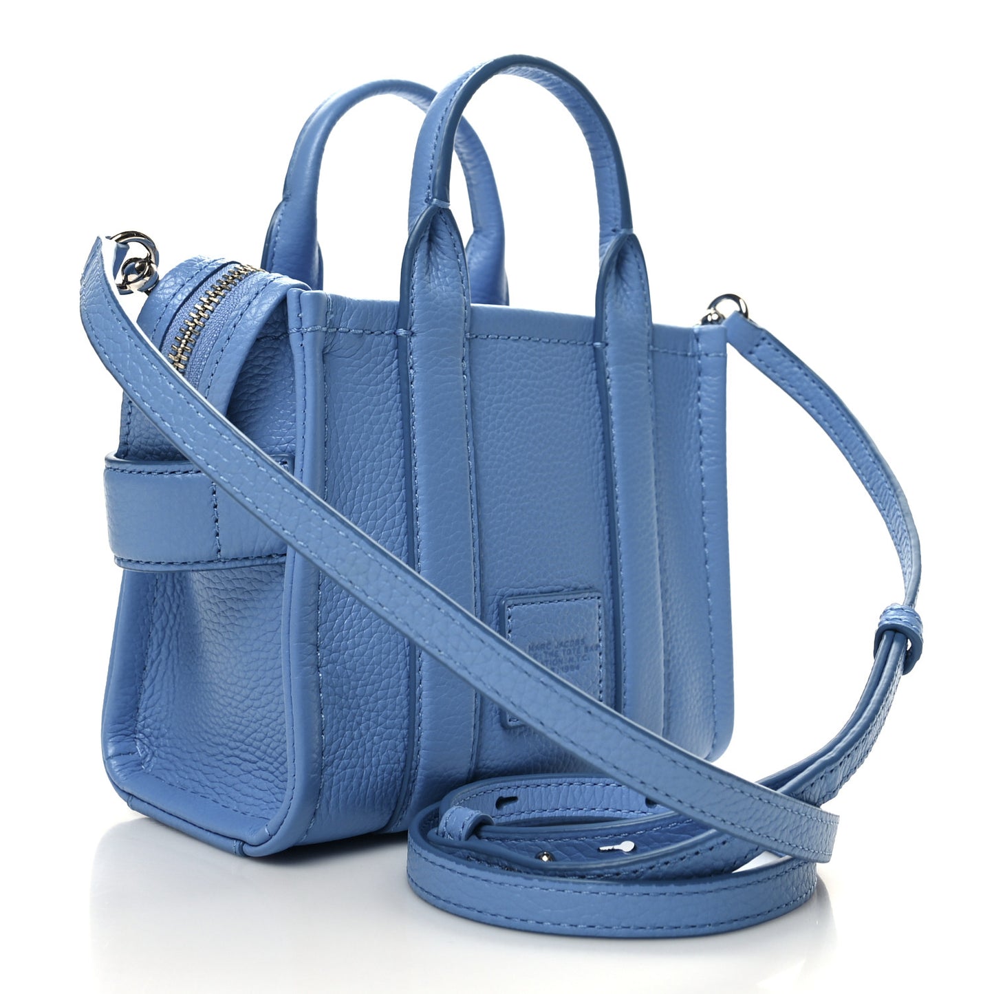 Grained Calfskin Mini The Tote Bag Spring Blue