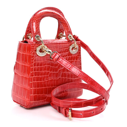 Christian Dior Crocodile Crystal Mini Lady Dior Green 3 of 10
