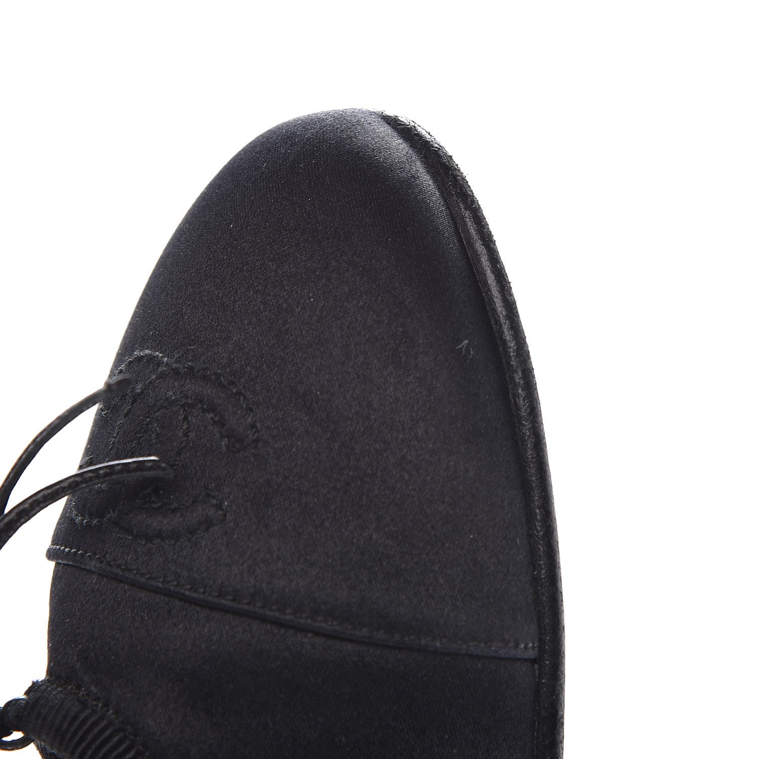 Chanel Satin Patent Cap Toe Ballerina Flats 39.5 Black 9 of 13