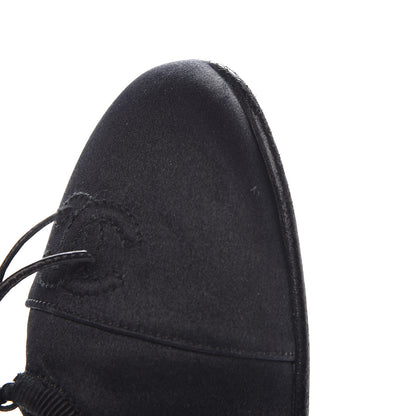 Chanel Satin Patent Cap Toe Ballerina Flats 39.5 Black 9 of 13