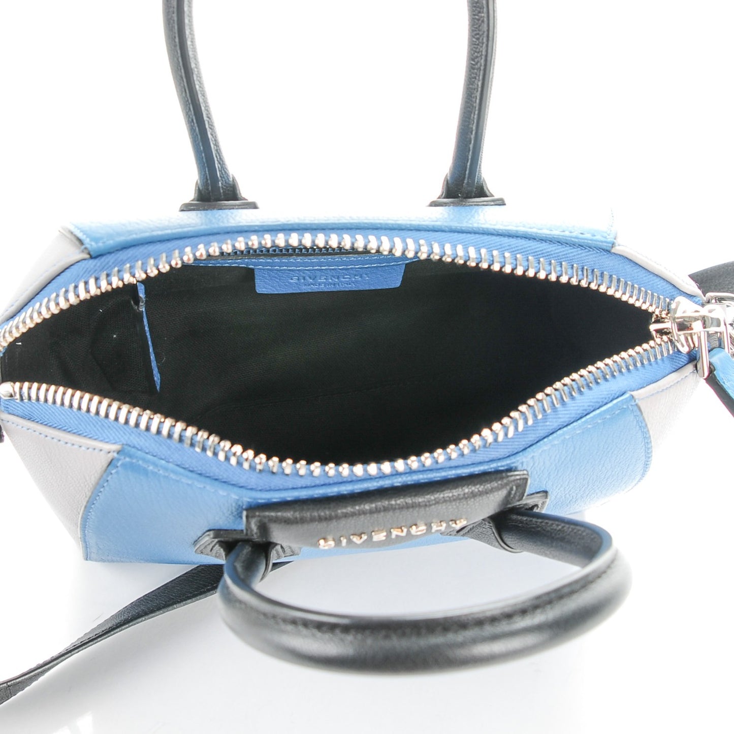 Sugar Goatskin Mini Tri-Color Antigona Blue Grey Black