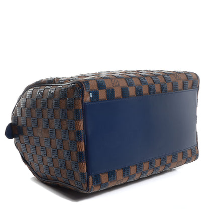 Louis Vuitton Damier Paillettes Speedy 30 Blue 4 of 8