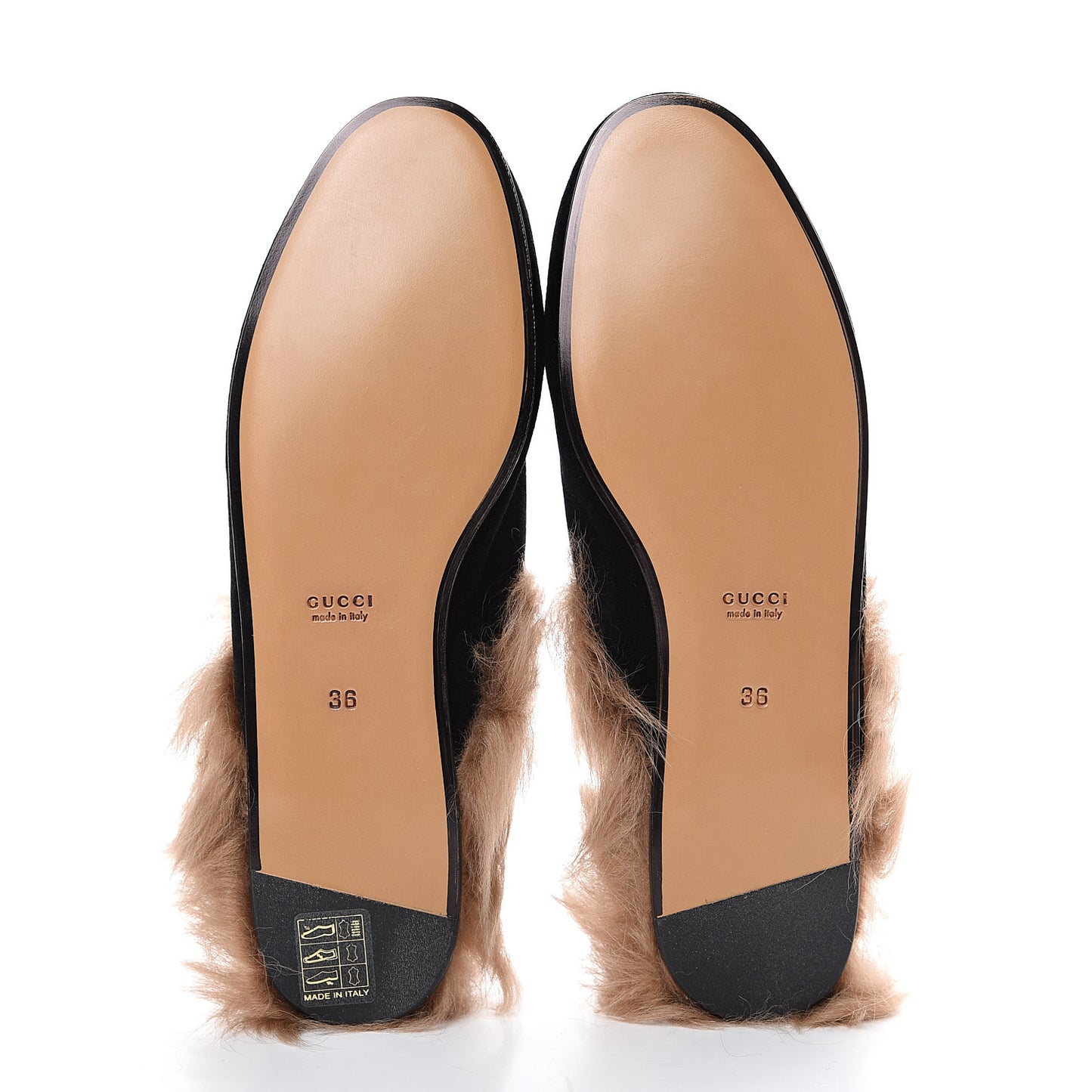 Velvet Fur Womens Princetown Slippers 36 Black