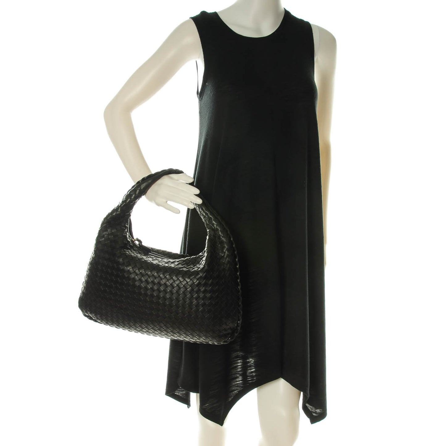 Nappa Intrecciato Medium Veneta Hobo Black