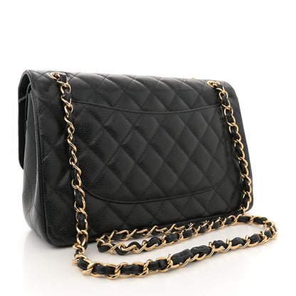 Chanel Caviar Quilted Jumbo Double Flap Black 3 of 13