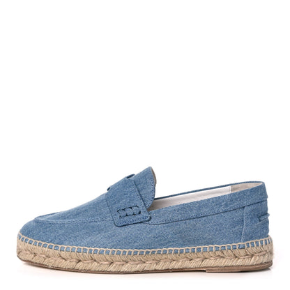 Hermes Denim Canvas Womens Trip Espadrilles 37 Bleu Clair 1 of 12
