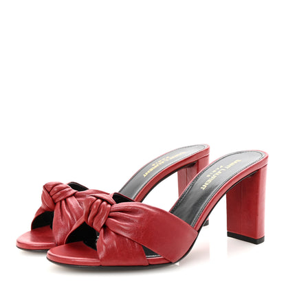 Saint Laurent Lambskin Bianca Mules 37 Red 4 of 10
