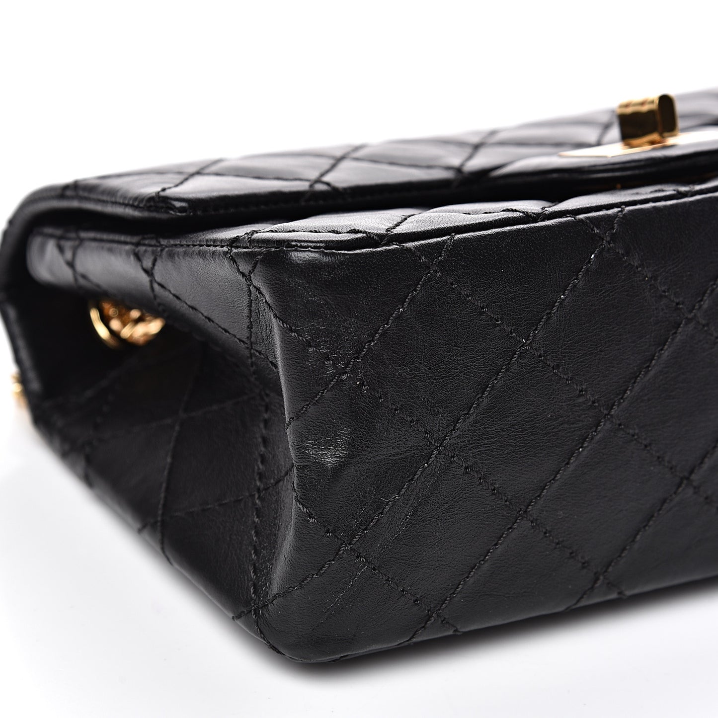 Aged Calfskin Quilted 2.55 Reissue Mini Flap Black