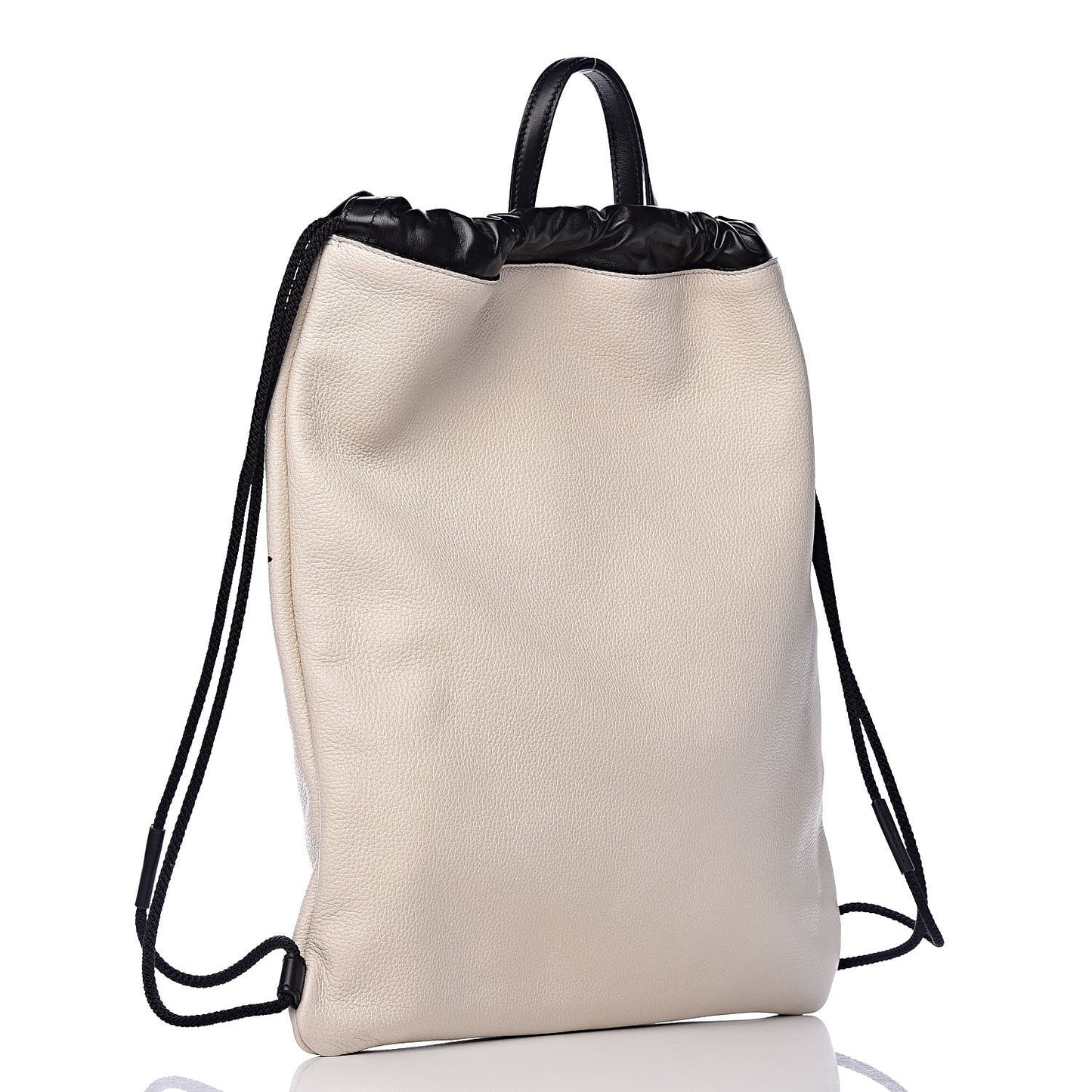 Calfskin Coco Capitan Logo Drawstring Backpack Mystic White