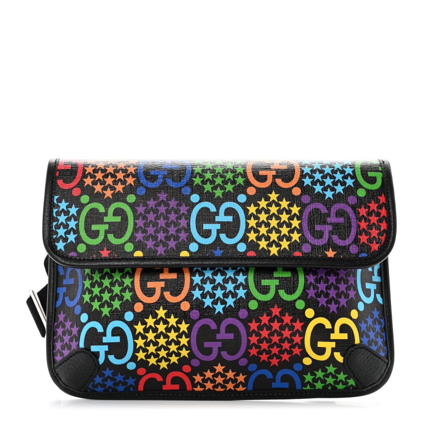 GG Supreme Monogram Psychedelic Slim Belt Bag Black