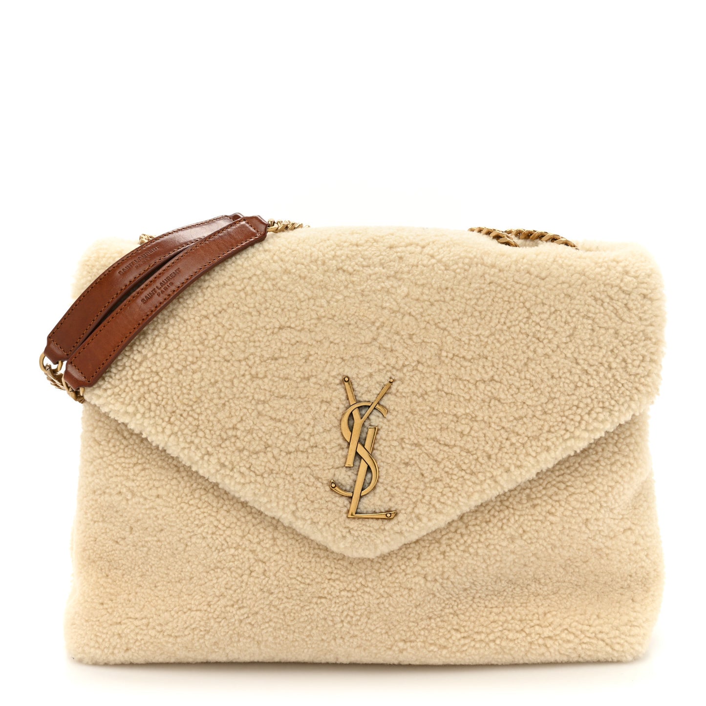 Shearling Medium Loulou Shoulder Bag Natural