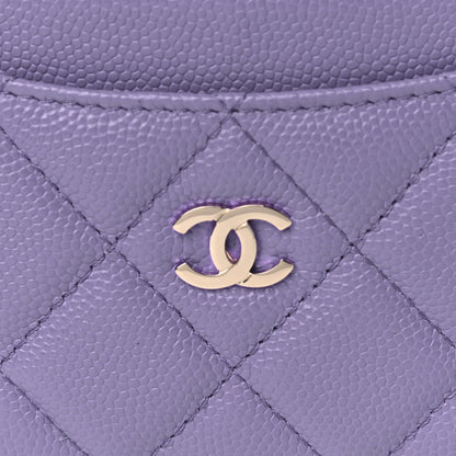 Chanel Caviar Quilted Card Holder Purple 9 of 9