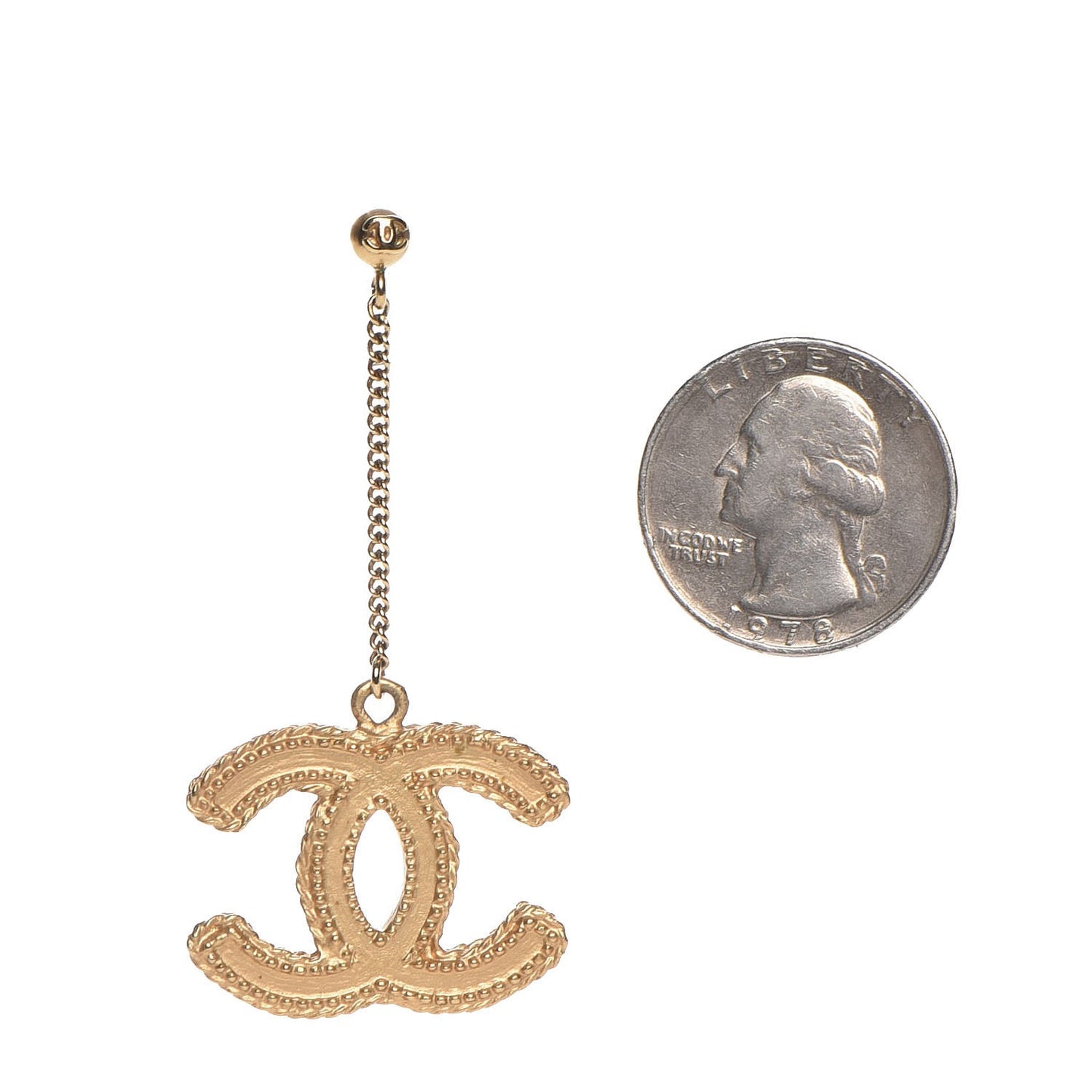 CC Drop Earrings Matte Gold