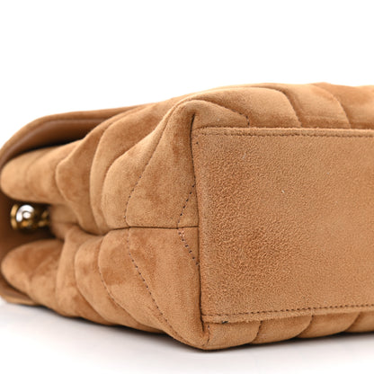 Saint Laurent Suede Calfskin Y Quilted Monogram Small Loulou Chain Satchel Cinnamon 9 of 12