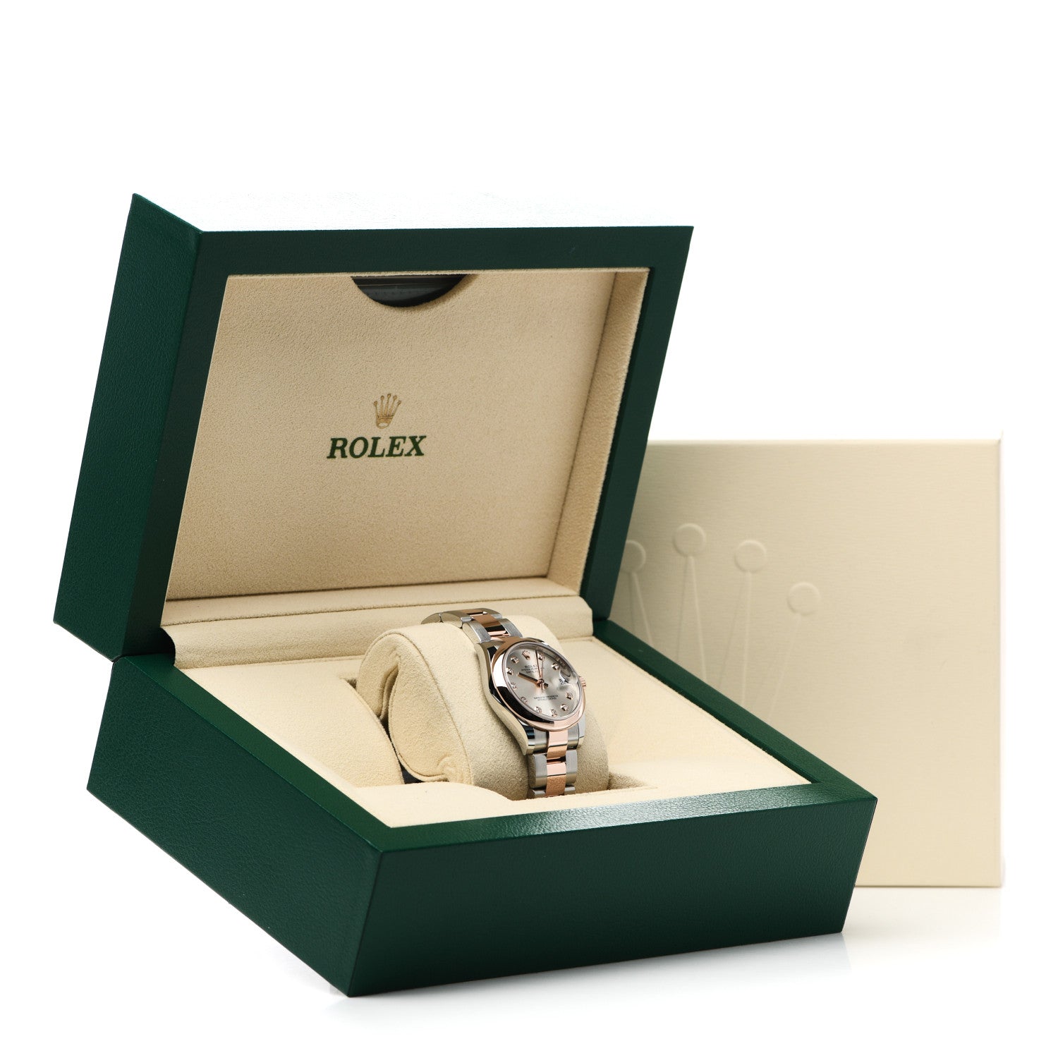 Rolex Stainless Steel 18K Everose Diamond 31mm Oyster Perpetual Datejust Watch Silver 178241 5 of 5