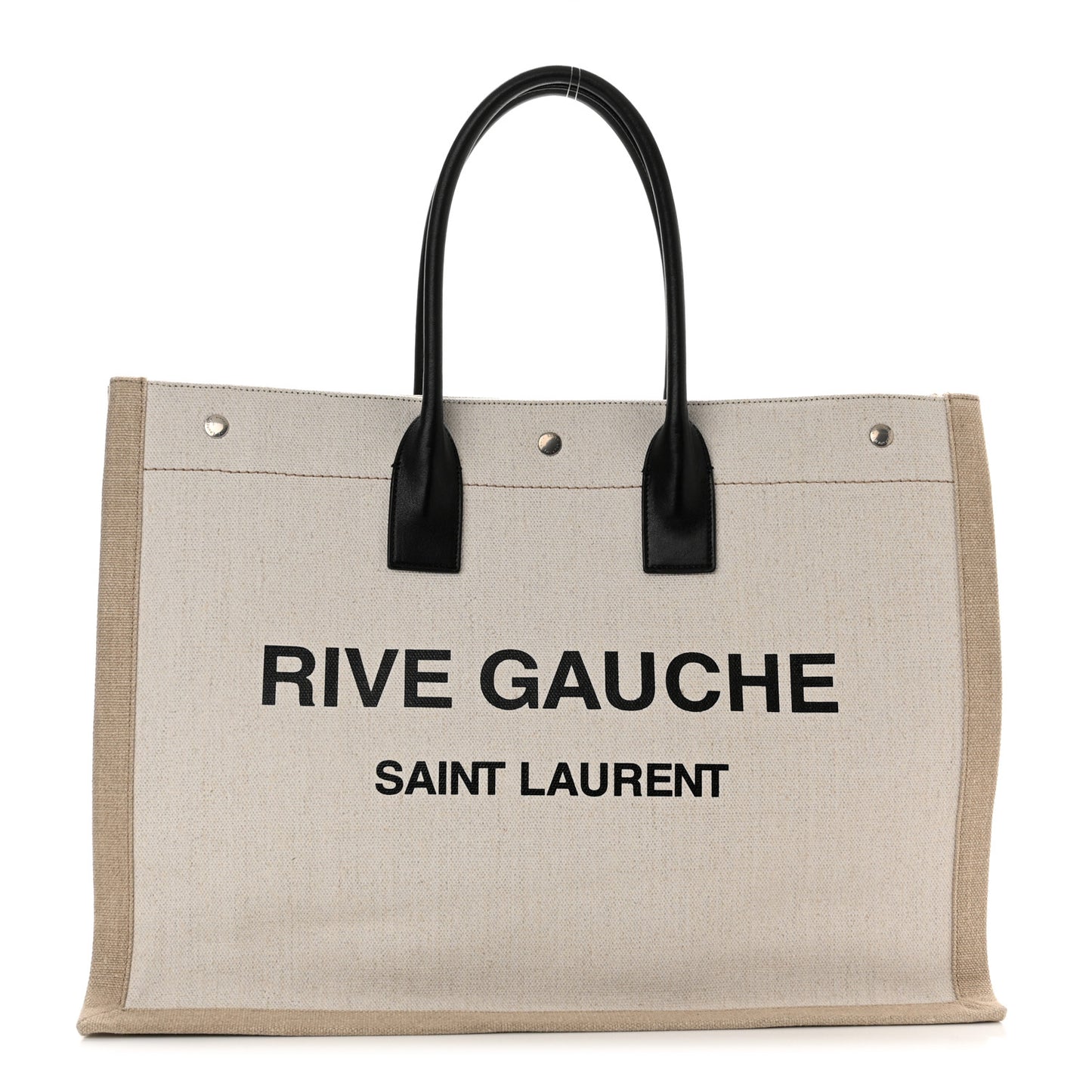 Linen Calfskin Rive Gauche Tote Optic White