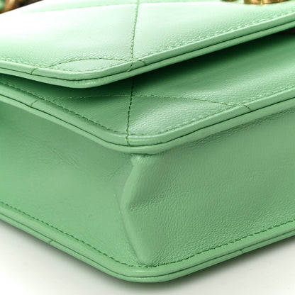Chanel Lambskin Quilted Chanel 19 Wallet On Chain WOC Green 10 of 12