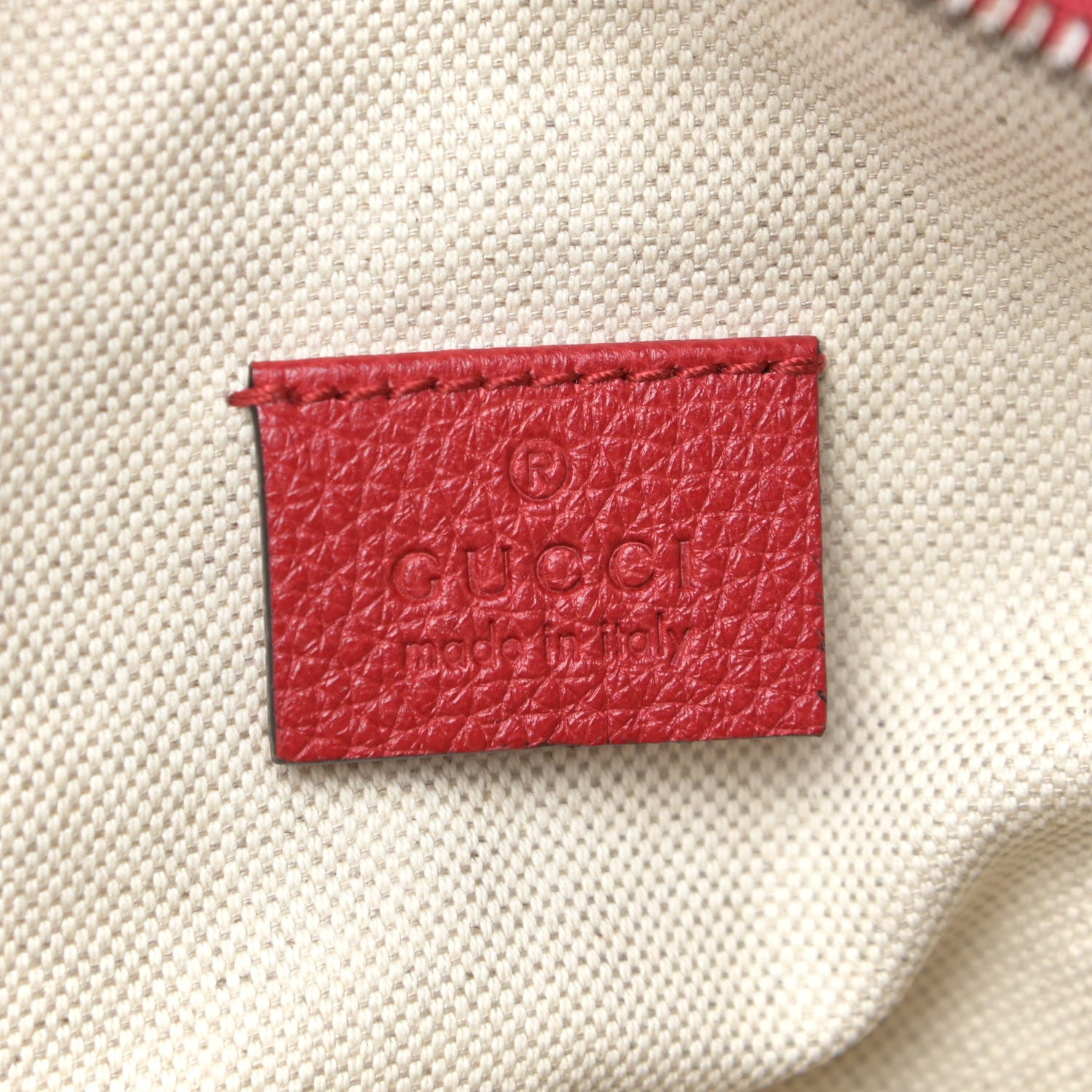 Gucci Grained Calfskin Logo Belt Bag Hibiscus Red 6 of 10