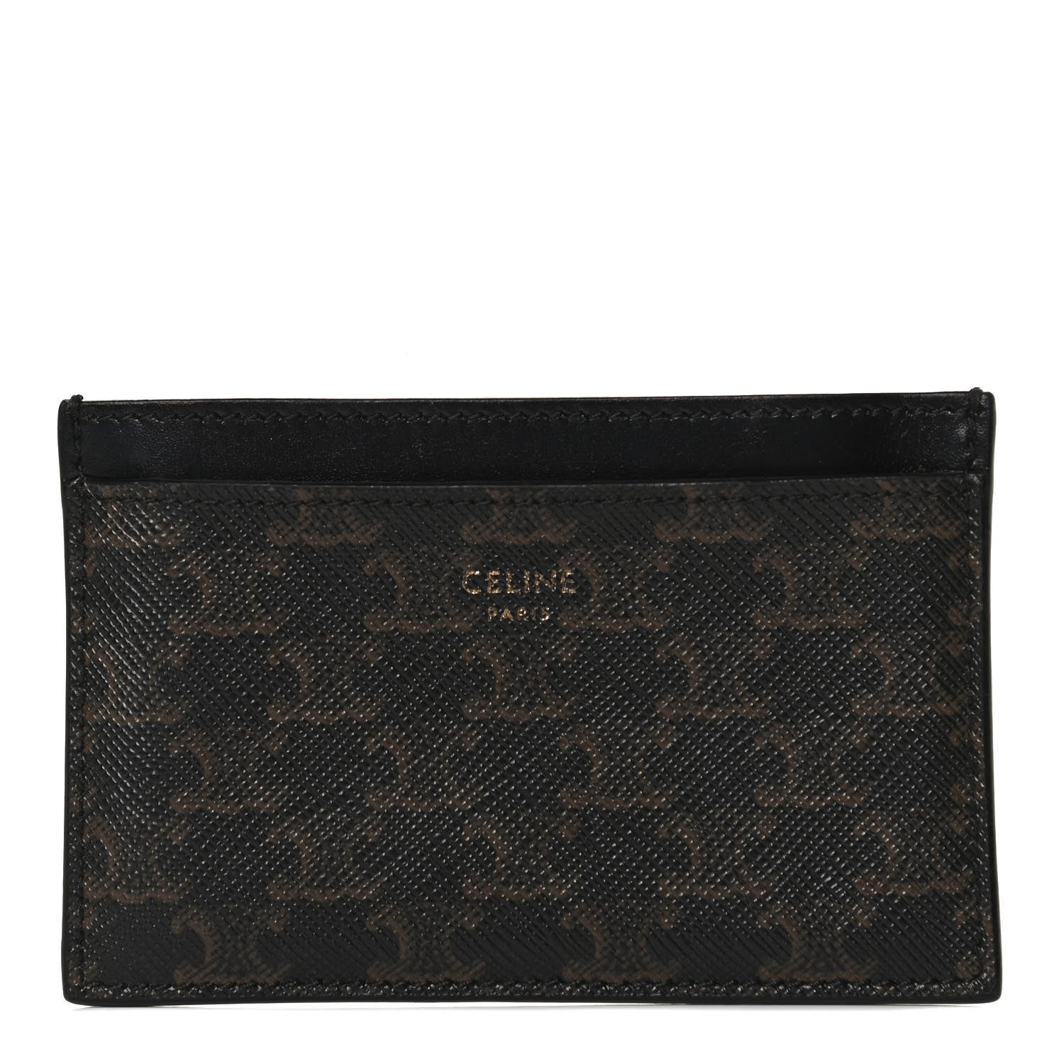 Celine Triomphe Canvas Card Holder Black 1 of 9