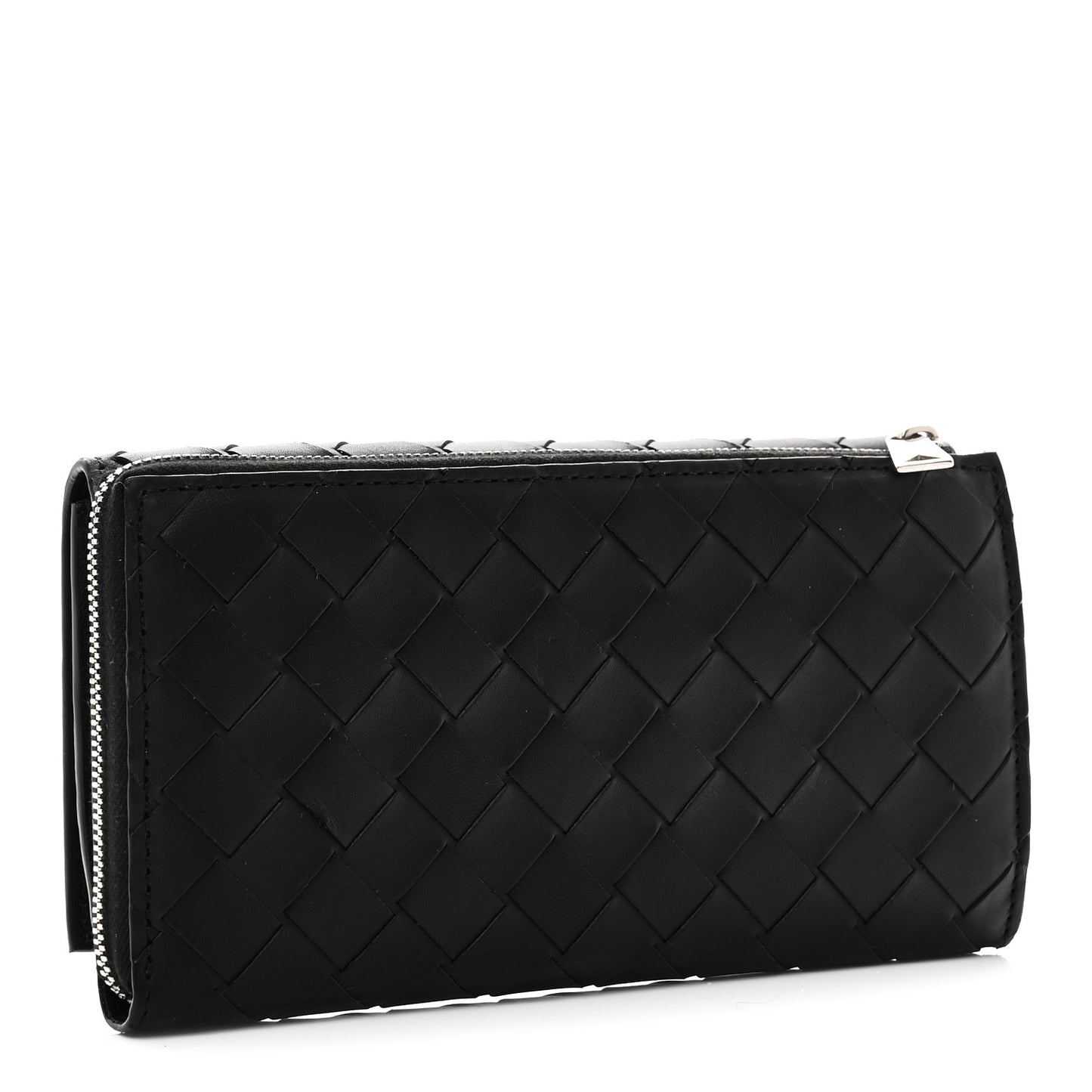 Nappa Intrecciato Continental Flap Wallet Black