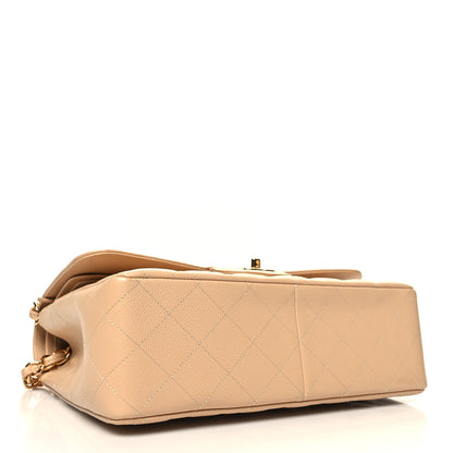 Chanel Caviar Quilted Jumbo Double Flap Light Beige 4 of 10
