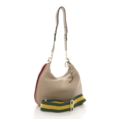 Gucci Aria Calfskin Web Large Attache Shoulder Bag Beige 3 of 11