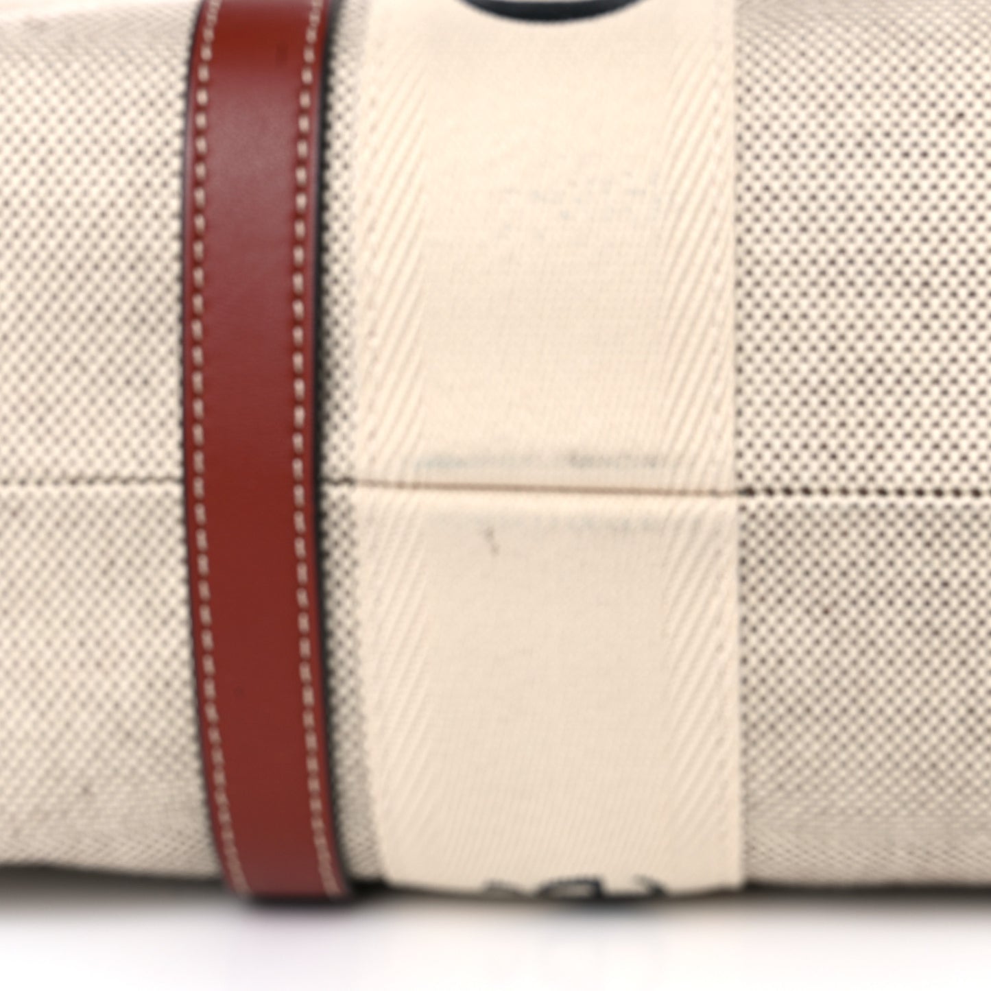Cotton Calfskin Medium Woody Ribbon Tote White Brown