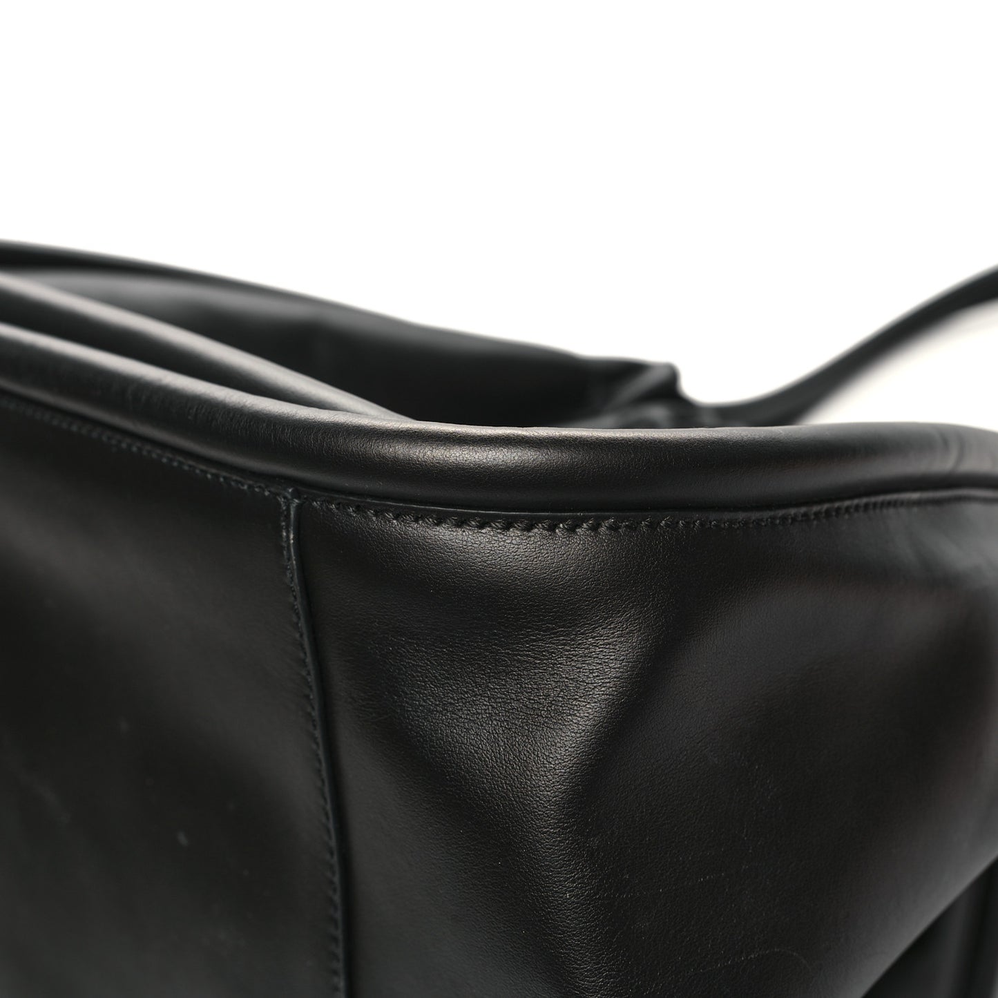 Calfskin XL Ruched Tote Black