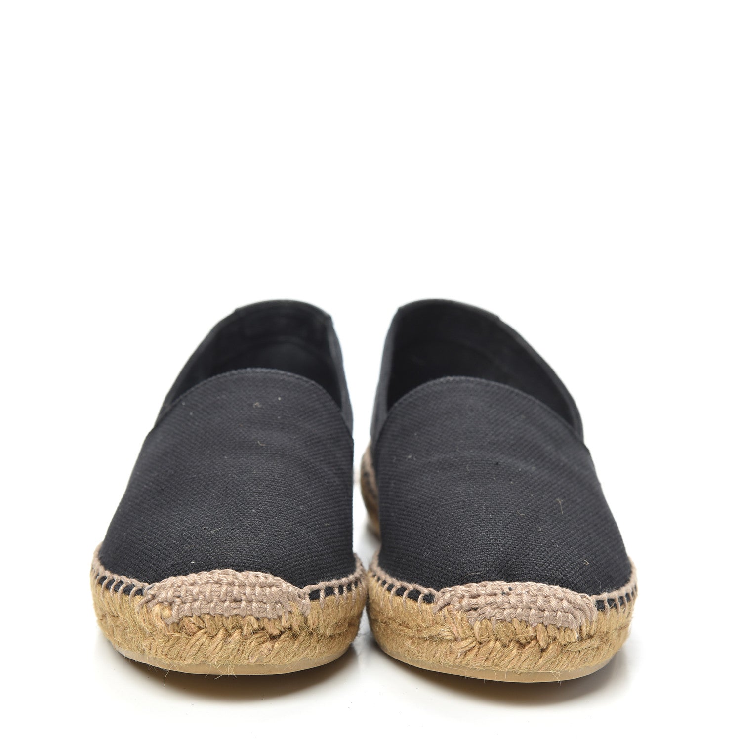 Saint Laurent Canvas Nappa Elba Light Logo Embroidered Espadrilles 37.5 Black 2 of 7
