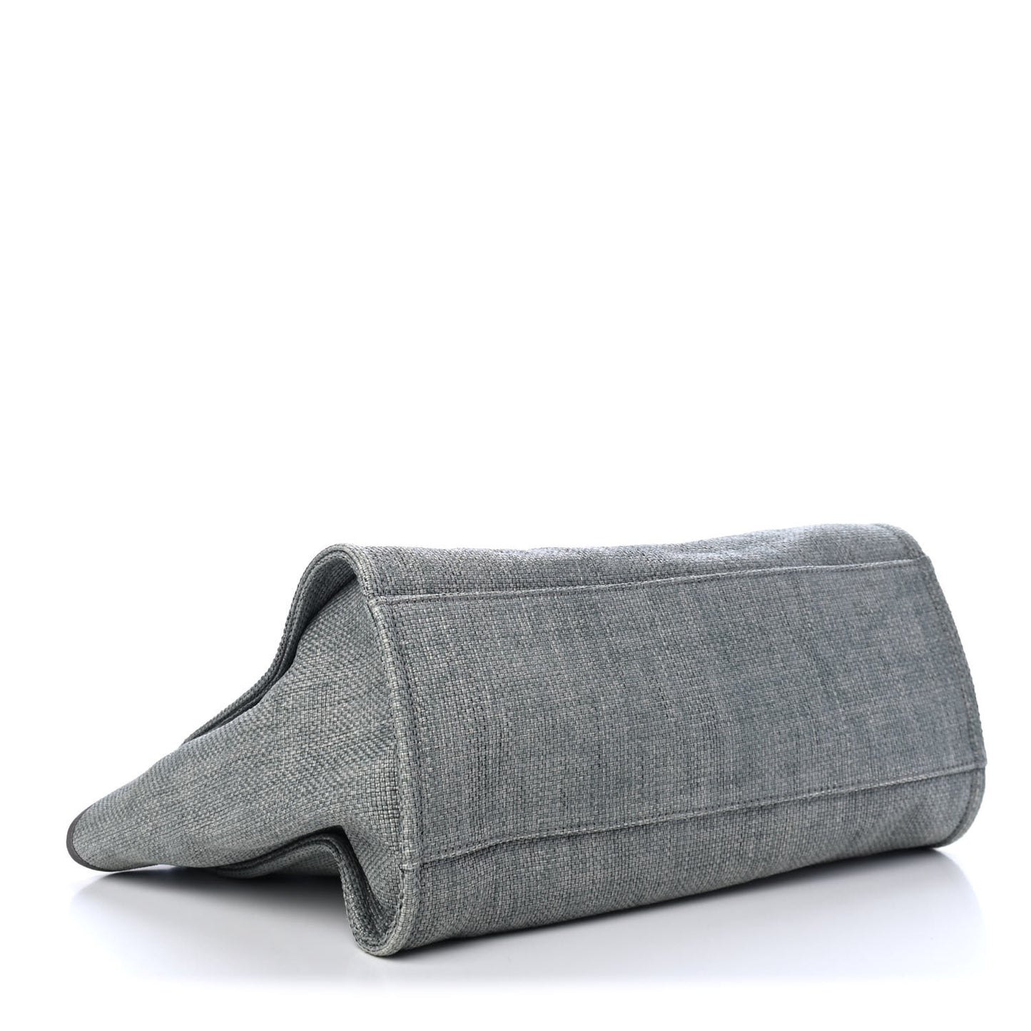 Woven Straw Raffia Large Deauville Tote Grey
