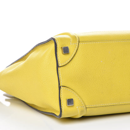 Celine Drummed Calfskin Micro Luggage Citron 8 of 19