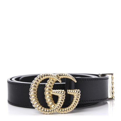 Gucci Moon Calfskin Torchon Double G 25mm Belt 75 30 Black 1 of 5