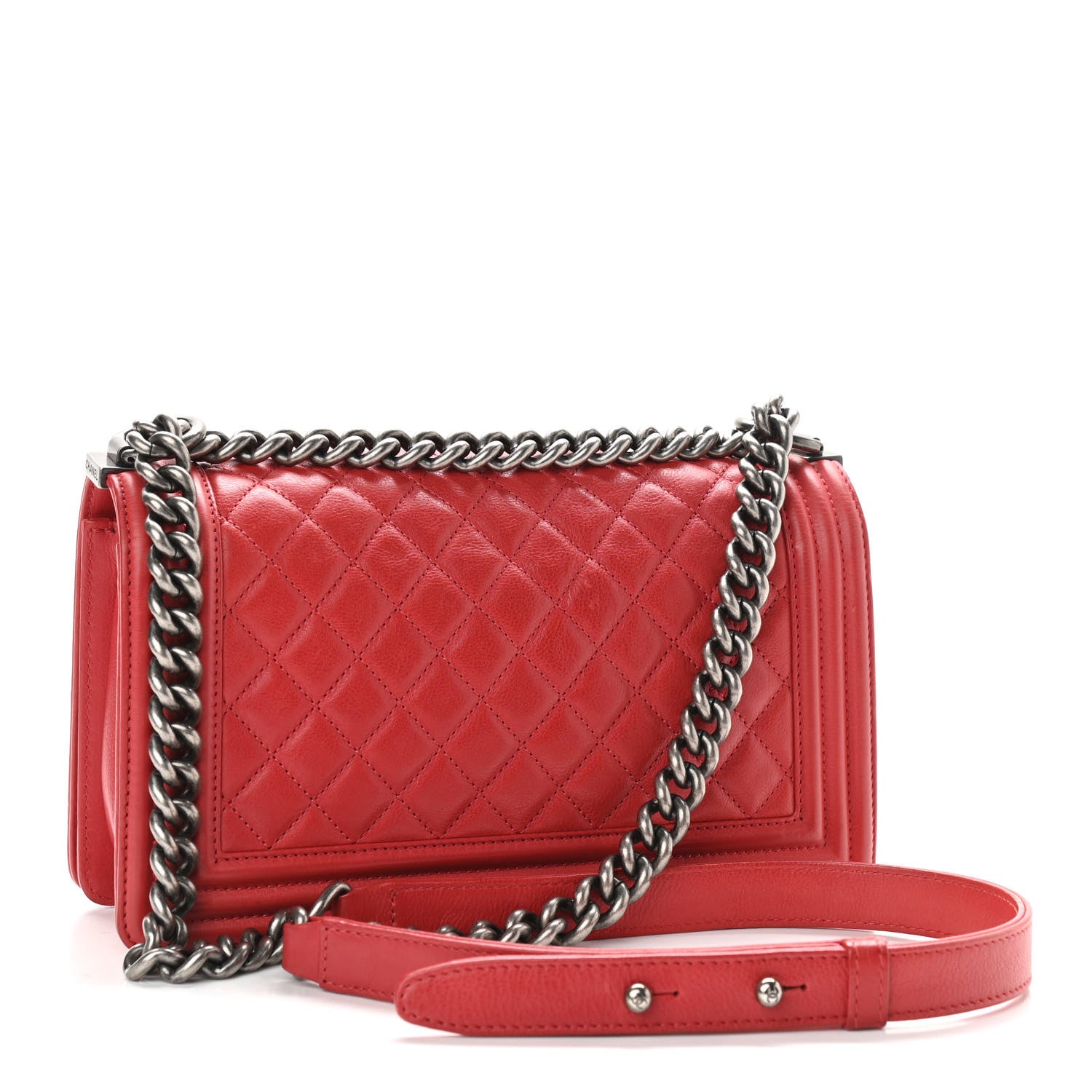Chanel Calfskin Quilted Medium Boy Flap Red 2 of 13