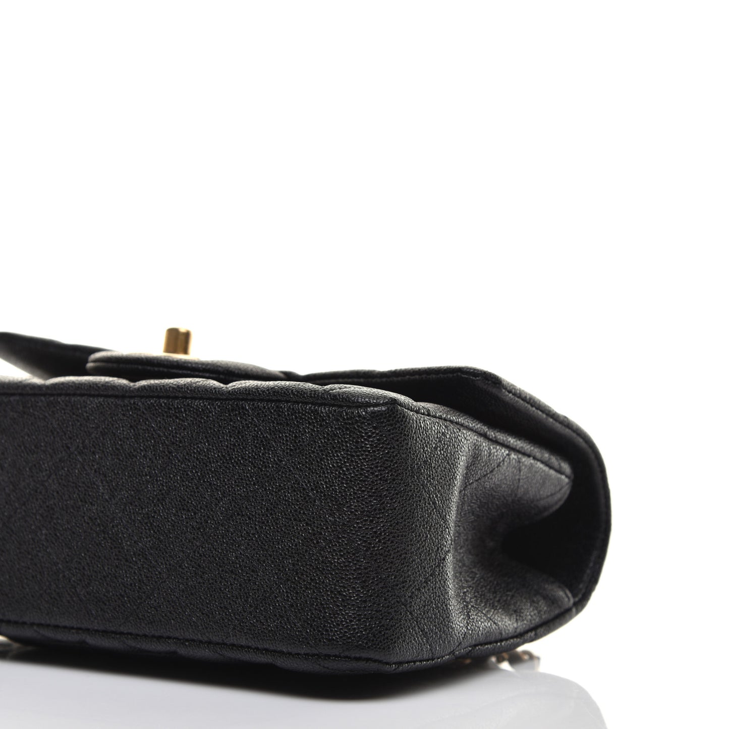 Caviar Quilted Mini Top Handle Rectangular Flap Black