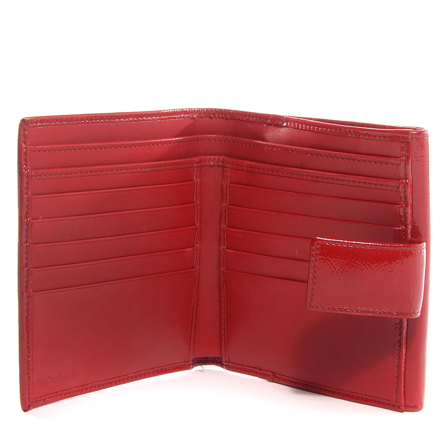 Saint Laurent Patent Belle de Jour French Wallet Red 5 of 7