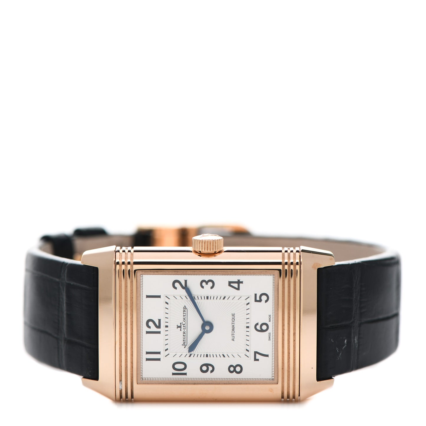 18K Rose Gold Alligator Diamond 24.4mm Reverso Classic Duetto Manual Winding Watch Q2572420