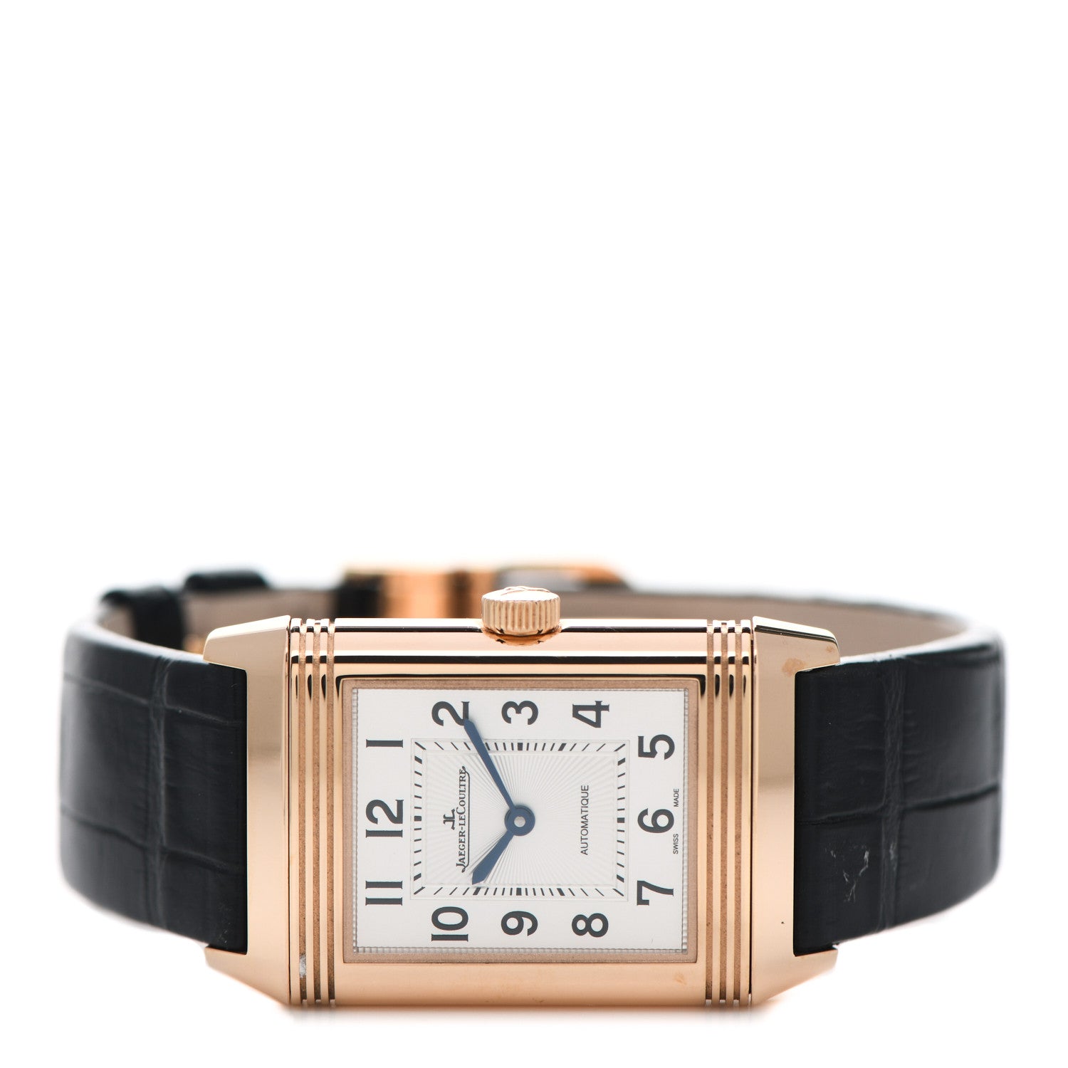 Jaeger-LeCoultre 18K Rose Gold Alligator Diamond 24.4mm Reverso Classic Duetto Manual Winding Watch Q2572420 3 of 10