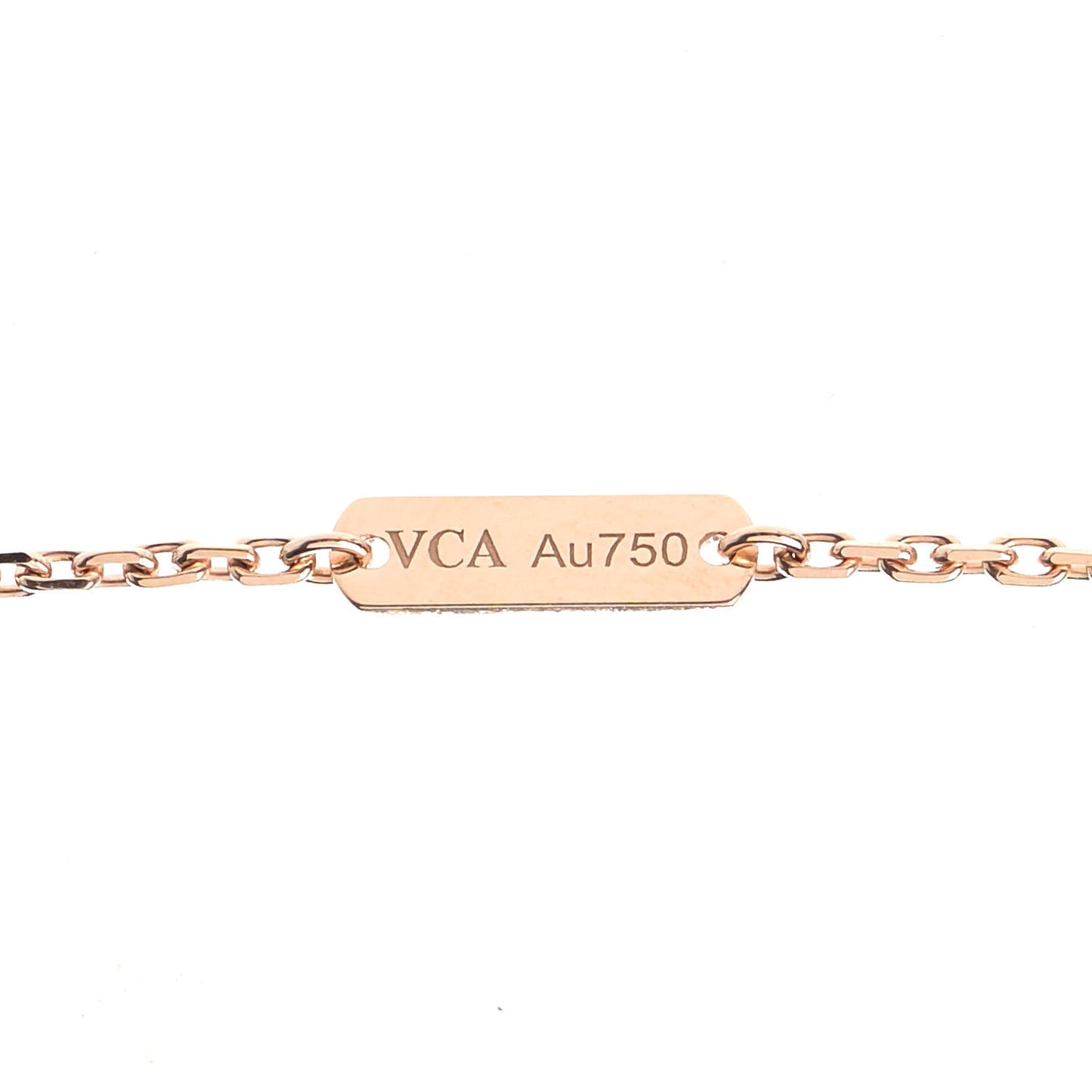 18K Rose Gold Diamond Bulls Eye Vintage Alhambra Pendant Necklace