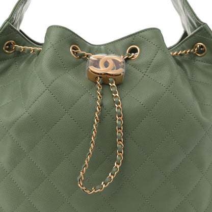 Chanel Caviar Quilted Medium Chanel 25 Handbag Khaki 9 of 11