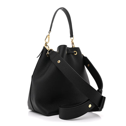 Louis Vuitton Calfskin Lockme Bucket MM Black 3 of 9