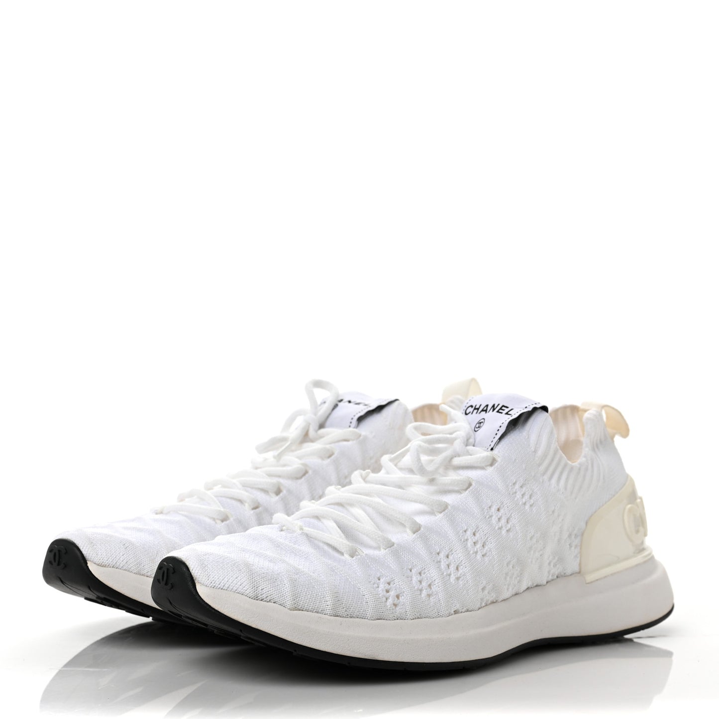 Fabric Logo Sneakers 38 White