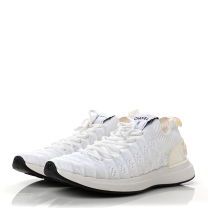 Chanel Fabric Logo Sneakers 38 White 3 of 10