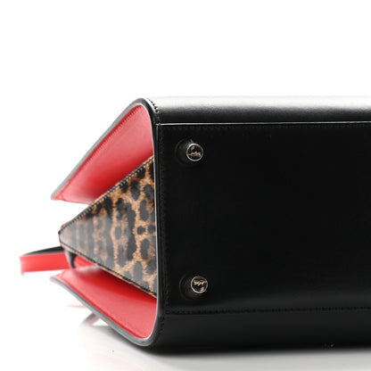 Christian Louboutin Calfskin Patent Leopard Studded Small Paloma Black 8 of 12