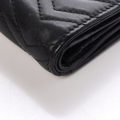 Gucci Calfskin Matelasse GG Marmont Card Case Wallet Black 9 of 12