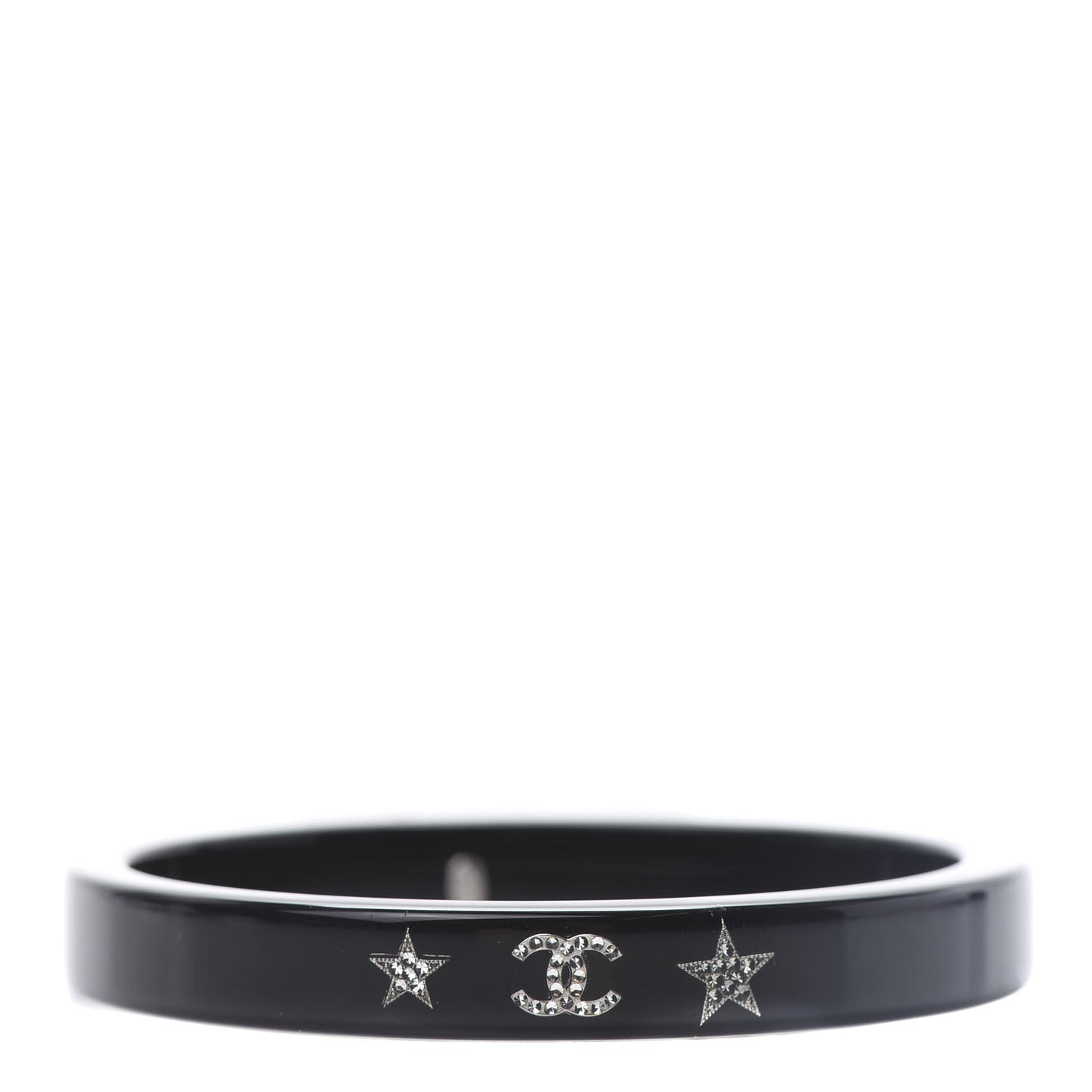 Resin Crystal CC Star Bracelet Black